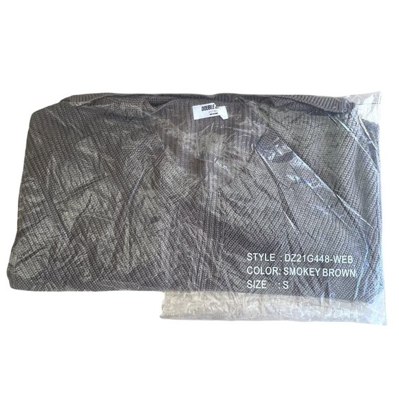 DOUBLE ZERO SMOKEY BROWN WOMENS LOOSE FIT V NECK SWEATER - NWT - SZ: S/M/L - Picture 9 of 9